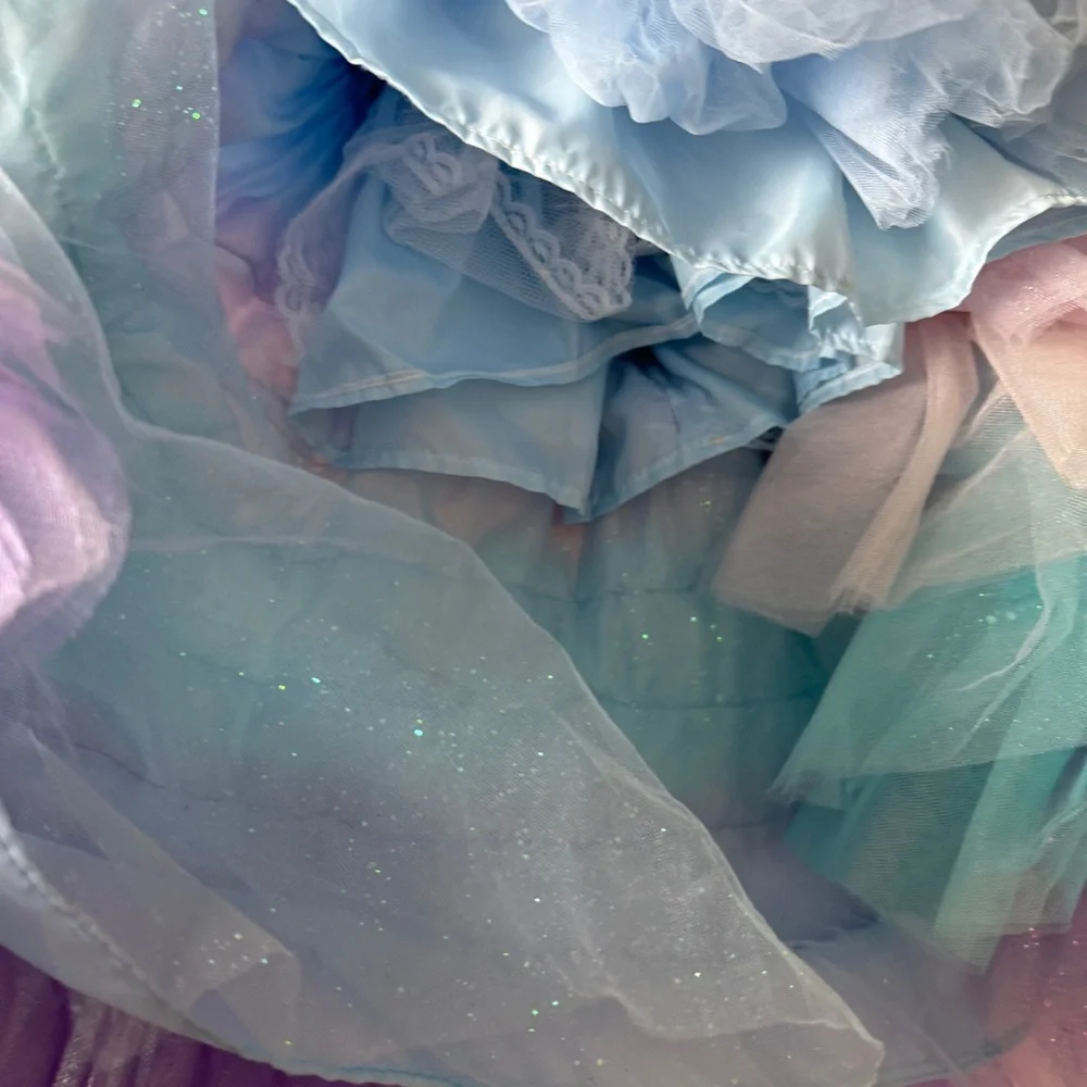 Itty Bitty Toes dress tulle Arabella Unicorn Gown toddler birthday bow glitter - Picture 7 of 9